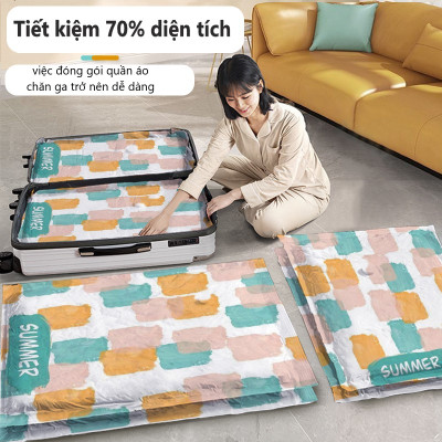 Túi Hút chân không đựng quần áo [MẪU MỚI 2024], túi đựng chăn màn mền gấp gọn, chống mốc.