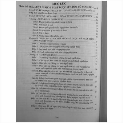 Sách Luật Dược sửa đổi, bổ sung và Các Quy Định Mới Nhất Dành Cho Ngành Dược, Dược Sĩ, Nhà Thuốc - V2507D