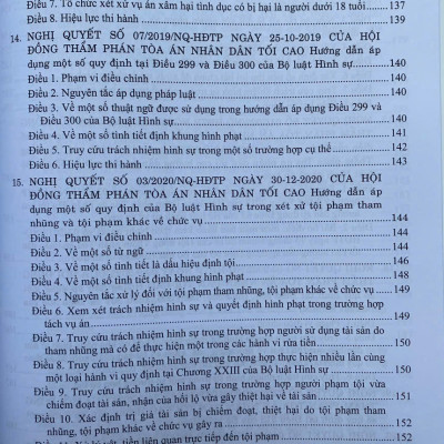  Các Nghị Quyết Của Hội Đồng Thẩm Phán Toà Án Nhân Dân Tối Cao Về Hình Sự Và Tố Tụng Hình Sự Từ Năm 1986 Đến Năm 2024
