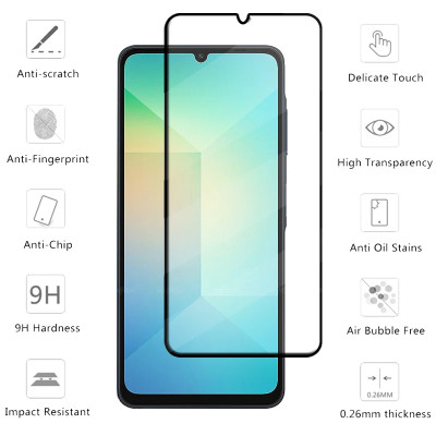 Kính cường lực 9D cho Samsung Galaxy A16 Full màn hình viền đen độ cứng 9h, chống vỡ, chống xước, dán màn hình cao cấp - Hàng chính hãng