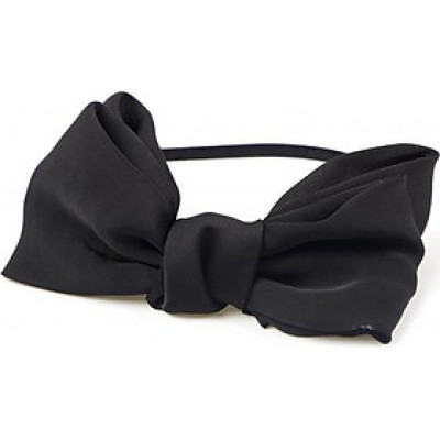 Cài Tóc Đính Nơ Vải Lụa Màu Đen Trơn - Mã CT039