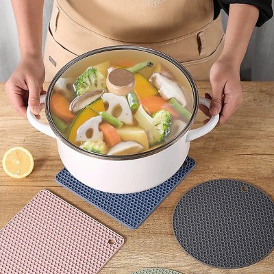 MIếng Lót Nồi Silicon Cách Nhiệt Chống Trơn Trượt, Trầy Xước Bếp - Giao màu ngẫu nhiên