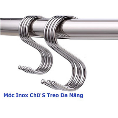 SET 3 Móc Treo Hình Chữ S, Móc Inox Không Gỉ Treo Đồ Dùng Bếp Và Phòng Tắm,Treo Hàng Hóa Quần Áo Chịu Lực 15kg, Takyhome 2017set3