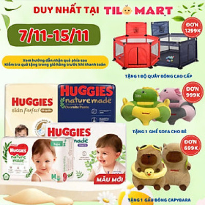 Tã/Bỉm quần Huggies Platinum NatureMade M58/L44/XL38/XXL26-Gói Super Jumbo & Jumbo