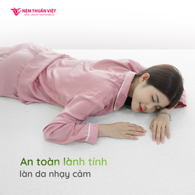 Nệm Foam Latex Thuần Việt Hybrid 20cm - Kết Cấu Đa Tầng, Nâng Đỡ Êm Ái, Bảo Vệ Cột Sống Khỏe, Công Nghệ Trà Xanh Kháng Khuẩn, Khử Mùi
