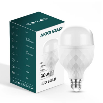 BÓNG ĐÈN LED TRÒN SÁNG TRẮNG 50W AKKO STAR 54071- HÀNG CHÍNH HÃNG