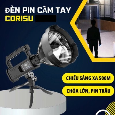 Đèn Pijn Cầm Tay Siêu Sáng Pin Trâu – Chiếu Xa 500m, Có Đèn Hông, Dùng Khi Mất Điện, Loại Xịn Siêu Bền , đèn trang trí