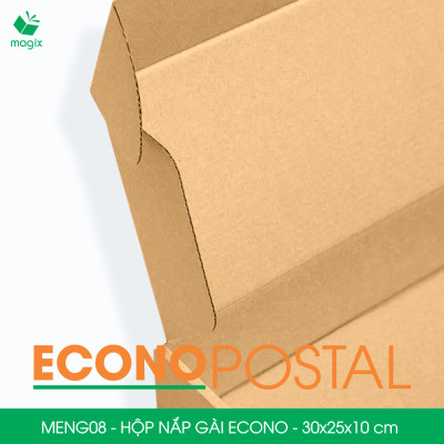 MENG08 - 30x25x10 cm - 60 Hộp carton nắp gài đóng hàng giá rẻ, hộp gói hàng, hộp quà thời trang