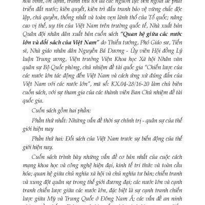 Quan Hệ Giữa Các Nước Lớn Và Đối Sách Của Việt Nam