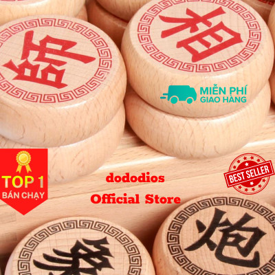 Cờ tướng bằng gỗ tự nhiên - 40 x 35 cm - Quân đường kính 3,4cm - Chính hãng dododios