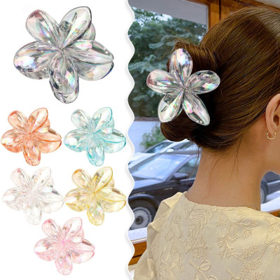 Kẹp tóc hoa sứ trong suốt tráng gương cao cấp