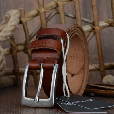 Thắt Lưng Da Bò Chính hãng COWATHER XF018 Nâu Vàng