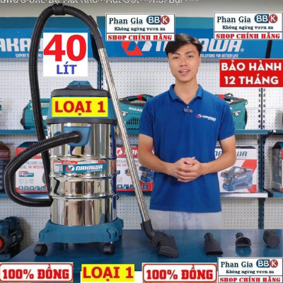 [chính hãƞg] Máy Hút Bụi Công Nghiệp NAKAWA, 3 Chức năng Hút khô+ Hút ướt +Thổi, Động Cơ Lõi Đông, Bảo hành 12 Tháng