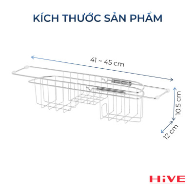 Rổ đựng dụng cụ rửa chén gác bồn HiVE small rack inox Cao Cấp