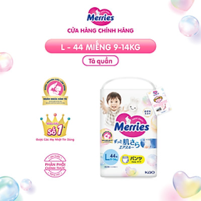 Tã/bỉm quần Merries size L - 44 miếng (dành cho bé từ 9 - 14kg)