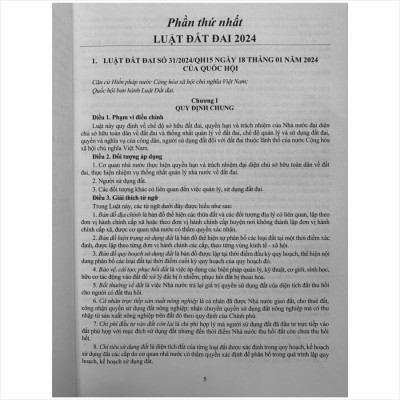 Sách Tổng Hợp Luật Đất Đai năm 2024 và Các Nghị Định, Thông Tư Hướng Dẫn Thi Hành - V2489D