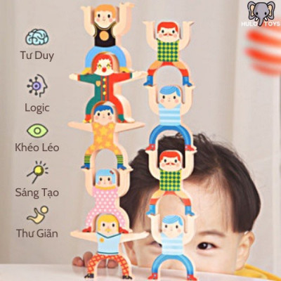 Đồ chơi Hercules xếp hình thông minh đầy màu sắc Kết hợp Domino, Bóng lăn và Khối cân bằng cho trẻ em