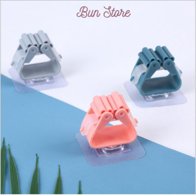 Móc dán tường kẹp giữ cây lau nhà, móc dính tường treo chổi chịu lực tốt Miếng dính tường đa năng siêu chắc