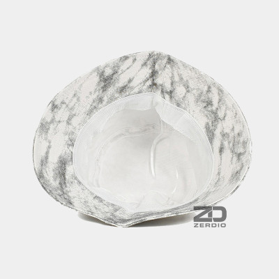 Nón vành tròn, Mũ bucket tai bèo trắng họa tiết cá tính, vải cotton cao cấp cho nam và nữ