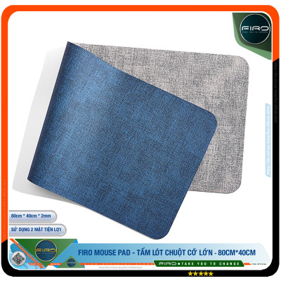 Lót Chuột FIRO - Pad Chuột FIRO - Miếng Lót Chuột Cỡ Lớn 80cmx40cm - Chất Liệu Da PU Cao Cấp - Tấm Lót Chuột Sử Dụng 2 Mặt Tiện Lợi - Chống Nước, Chống Nhăn, Chống Bám Bụi, Thiết Kế Sang Trọng - Hàng Chính Hãng