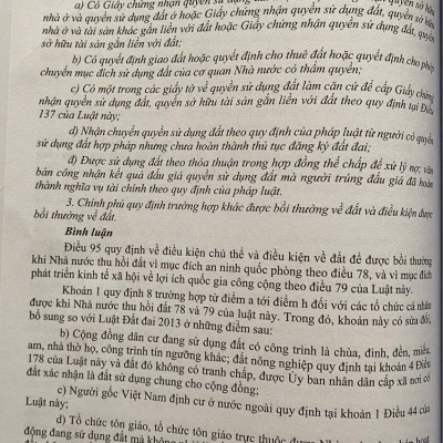 Bình Luận Khoa Học Luật Đất Đai 2024