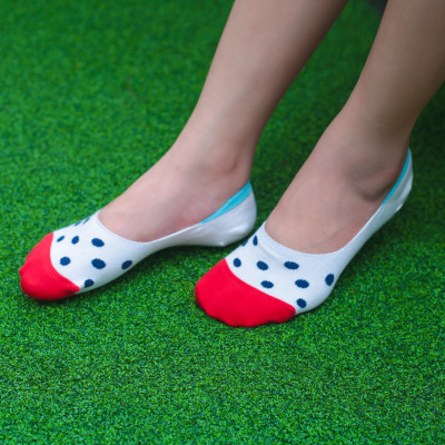 Tất vớ nữ cổ thấp chấm bi Kikiya cao cấp Hàn Quốc W-N-003