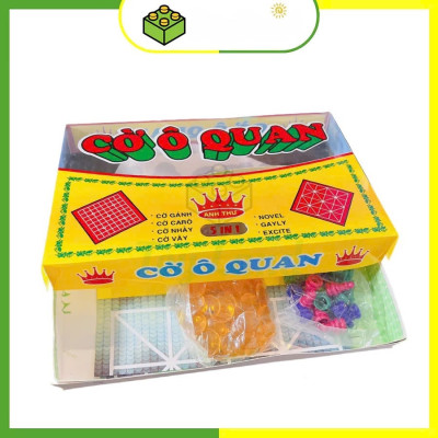 Cờ Ô Quan Hộp Giấy Lớn 5 Trong 1 - Cờ Ô Quan - Cờ Gánh - Cờ Caro - Cờ Vây - Cờ Nhảy Trò Chơi Trí Tuệ