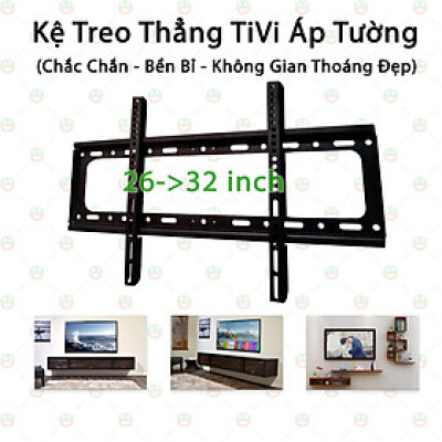 [Bền Chắc] Giá Kệ - Khung Treo Tivi KhoNCC Hàng Chính Hãng - Cho Tivi từ 26 - 60 inch Bắt Thẳng Áp Sát Tường Giúp Căn Phòng Không Gian Thoáng Đẹp Hơn - KLM-KTTVT4X6X (Đen)