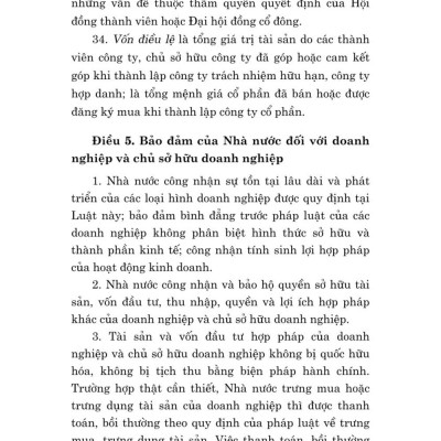 Luật doanh nghiệp năm 2020 (Sửa đổi, bổ sung năm 2022, 2024) bản in 2025