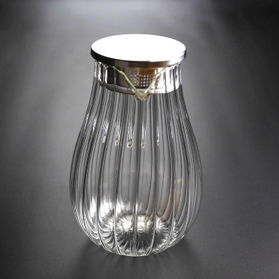 Bình nước thủy tinh chịu nhiệt sọc quai vàng