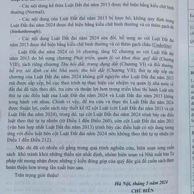 Nội dung kế thừa, bổ sung, đổi mới của Luật Đất đai năm 2024 so với Luật Đất đai năm 2013