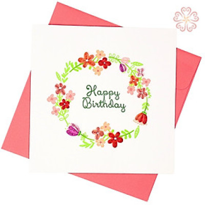 Thiệp Quilling nghệ thuật happy birthday - 