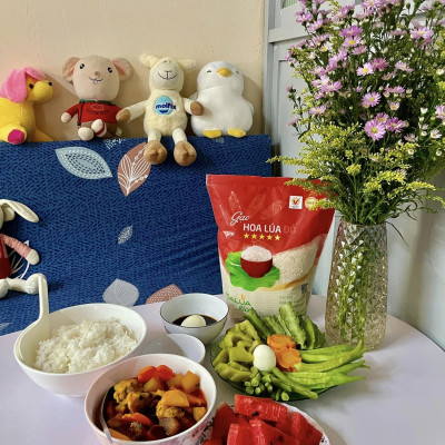 Gạo Hoa Lúa Đỏ - Túi 2Kg - Dẻo vừa, mềm cơm, thơm nhẹ