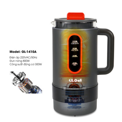 Máy làm sữa hạt đa năng Gali GL-1410A 1 lít 800w. Hàng nhập khẩu chính hãng, bảo hành 24 tháng