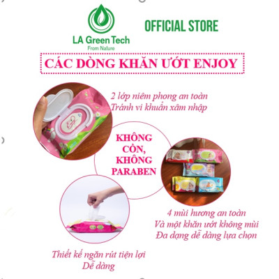 Khăn ướt baby Enjoy 50 tờ hương Aloe vera mềm mại, dưỡng ẩm, tiện dụng, đạt chuẩn sức khỏe SGS - Gói 50 tờ