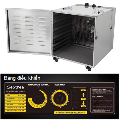 Máy sấy thực phẩm chuyên nghiệp dung tích lớn 59 lít, có tới 10 khay inox, Thương hiệu Mỹ Septree cao cấp ST-01 - HÀNG CHÍNH HÃNG, BẢO HÀNH 12 THÁNG