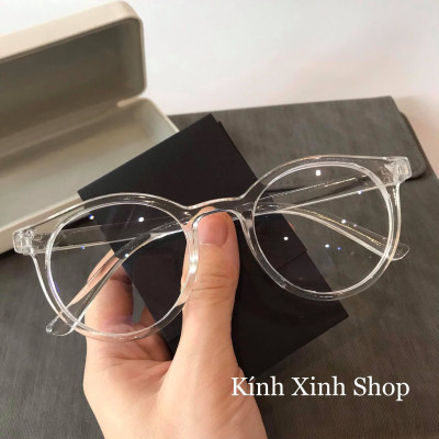 Kính Mắt Nam Nữ Chống Ánh Sáng Xanh Mắt Tròn Trong Suốt