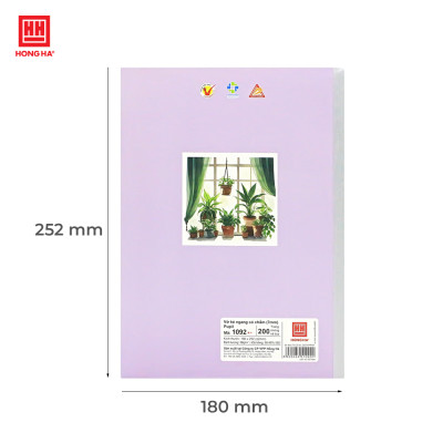 Vở kẻ ngang 200 trang ép keo dán gáy Oxygen Hồng Hà - 1092