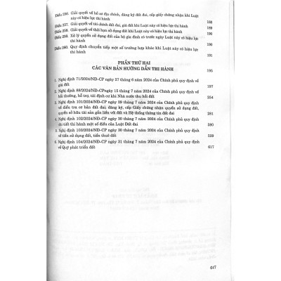 Luật Đất đai (sửa đổi, bổ sung năm 2024) và các văn bản hướng dẫn thi hành