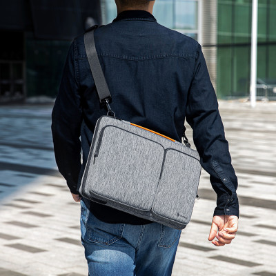 TÚI ĐEO TOMTOC (USA) 360* SHOULDER BAGS MACBOOK PRO 15″/MACBOOK 16″ GRAY- HÀNG CHÍNH HÃNG