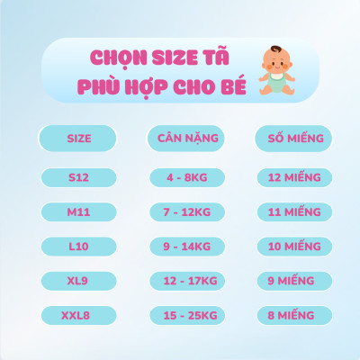 Tã quần trẻ em Enjoy New mềm mại thấm hút tốt Gói nhỏ S/M/L/XL 8-12 miếng