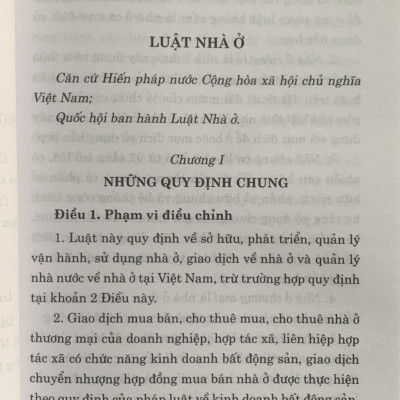 Luật nhà ở (số 27/2023/QH15, có hiệu lực ngày 1.1.2025)