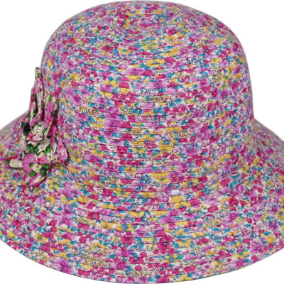 Nón rộng vành nữ dễ thương vành rộng 7cm gắn nơ độc đáo, chống nắng tốt, họa tiết hoa liti hợp thời trang