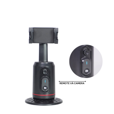 Combo gậy livestream cao cấp + Gimbal xoay tự động Q02 kèm đèn và remote - Hàng chính hãng