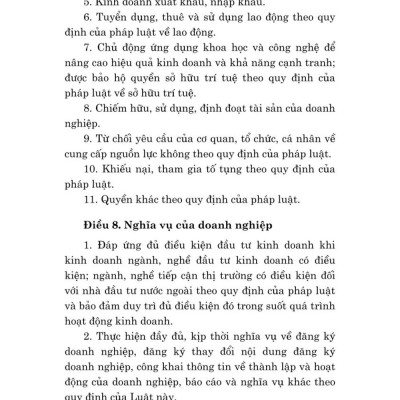 Luật doanh nghiệp năm 2020 (Sửa đổi, bổ sung năm 2022, 2024) bản in 2025