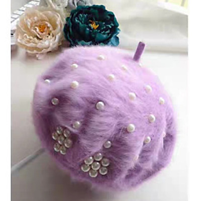 Mũ beret nón bere len lông thỏ thời trang Hàn Quốc dona21111215