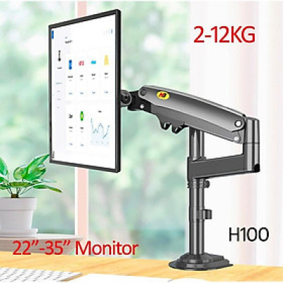 Giá Treo Màn Hình NB H100 22 - 35 Inch - Tay Treo Màn Hình Máy Tính Gắn Bàn Xoay 360 Độ