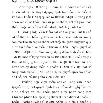 Các Nghị Quyết Của Hội Đồng Thẩm Phán Tòa Án Nhân Dân Tối Cao Hướng Dẫn Thi Hành Bộ Luật Hình Sự Hiện Hành