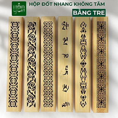 Hộp Đốt Nhang Không Tăm Bằng Tre Nhiều Mẫu Họa Tiết Độc Đáo Yên Thảo Mộc