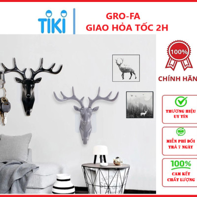 Móc Vật Dụng Dán Tường Trang Trí Hình Đầu Hươu- Hàng Chính Hãng 